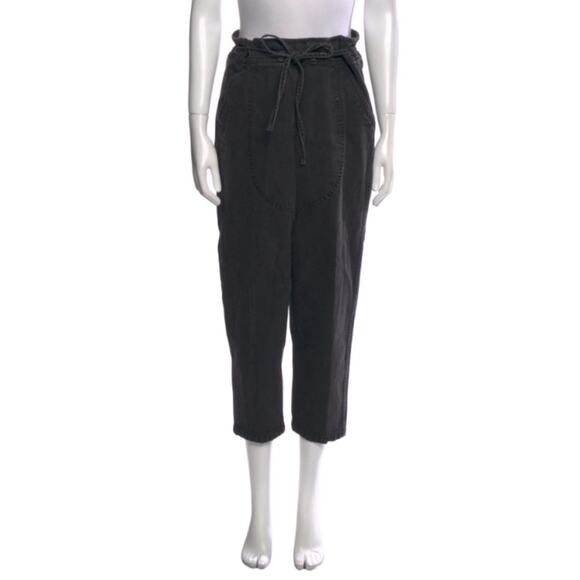 Ulla Johnson Sabi Drawstring Dropped Crotch Tapered Leg Jeans in Black, Size 2 - Picture 2 of 10